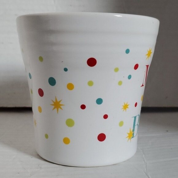 FIESTAWARE FIESTA CERAMIC WHITE TAPERED MUG CUP MERRY AND BRIGHT HOLIDAY 15 FLOZ - Picture 5 of 16